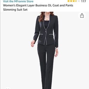 Women's Elegant Layer Business OL Coat and Pants